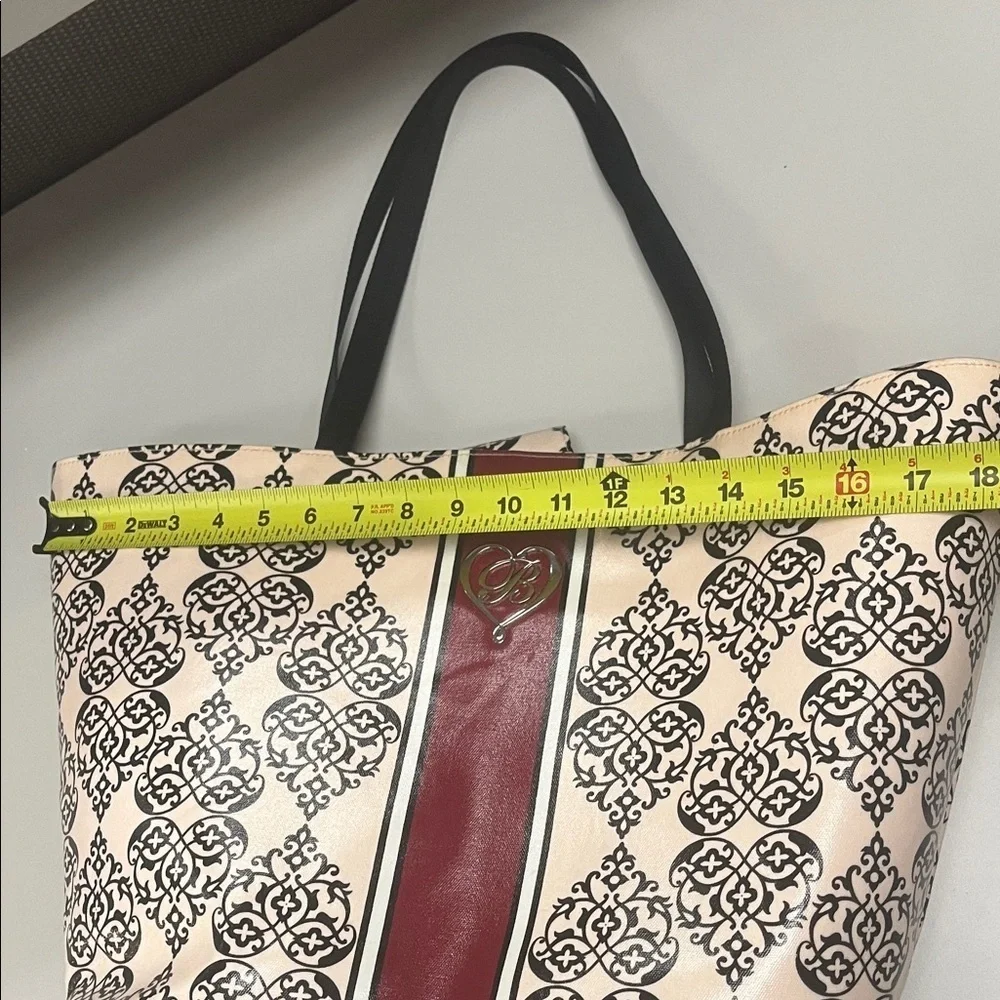 Brighton Cream and Burgundy Patterned Large Tote